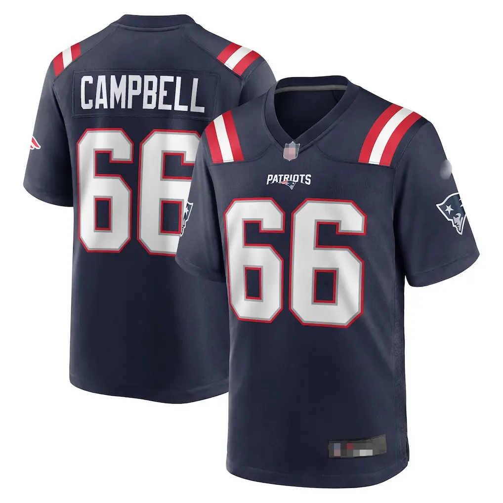 Men's New England Pro Football Fan Apparel - Campbell #66 & Any Name Custom Game Day Jersey - US Stock
