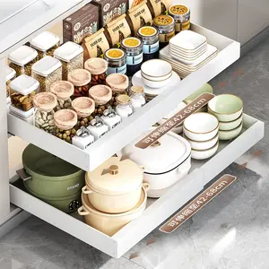 Maximize every inch of your cabinet!expandable pull-out cabinet organizer fits pots, lids & spice jars, holds 30+ lbs  slides smoothly, fits under sink & shelves