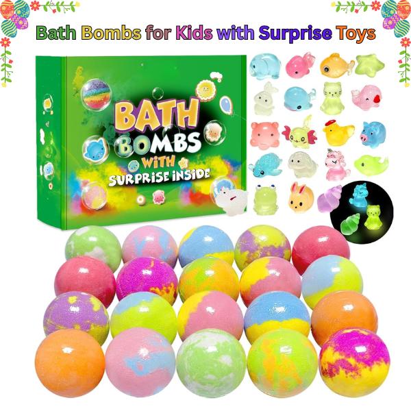 20-Pack Kids Bath Bombs with inside Sea Animal Toys – Handmade Bubble Fizzies for Girls & Boys, Safe Bath Fun, Easter & Birthday Gifts 20-Pack Kids Bath Bombs with inside Sea Animal Toys – Handmade Bubble Fizzies for Girls & Boys, Safe Bath Fun, Easter & Birthday Gifts