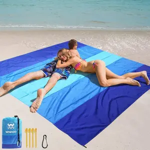 [Early Summer Special]  Beach Blanket Waterproof Sandproof Beach Mat 79" X 83" /10'x9'for 2-8 Adults Quick Drying Outdoor Picnic Mat Beach Accessories for Travel, Camping, Hiking