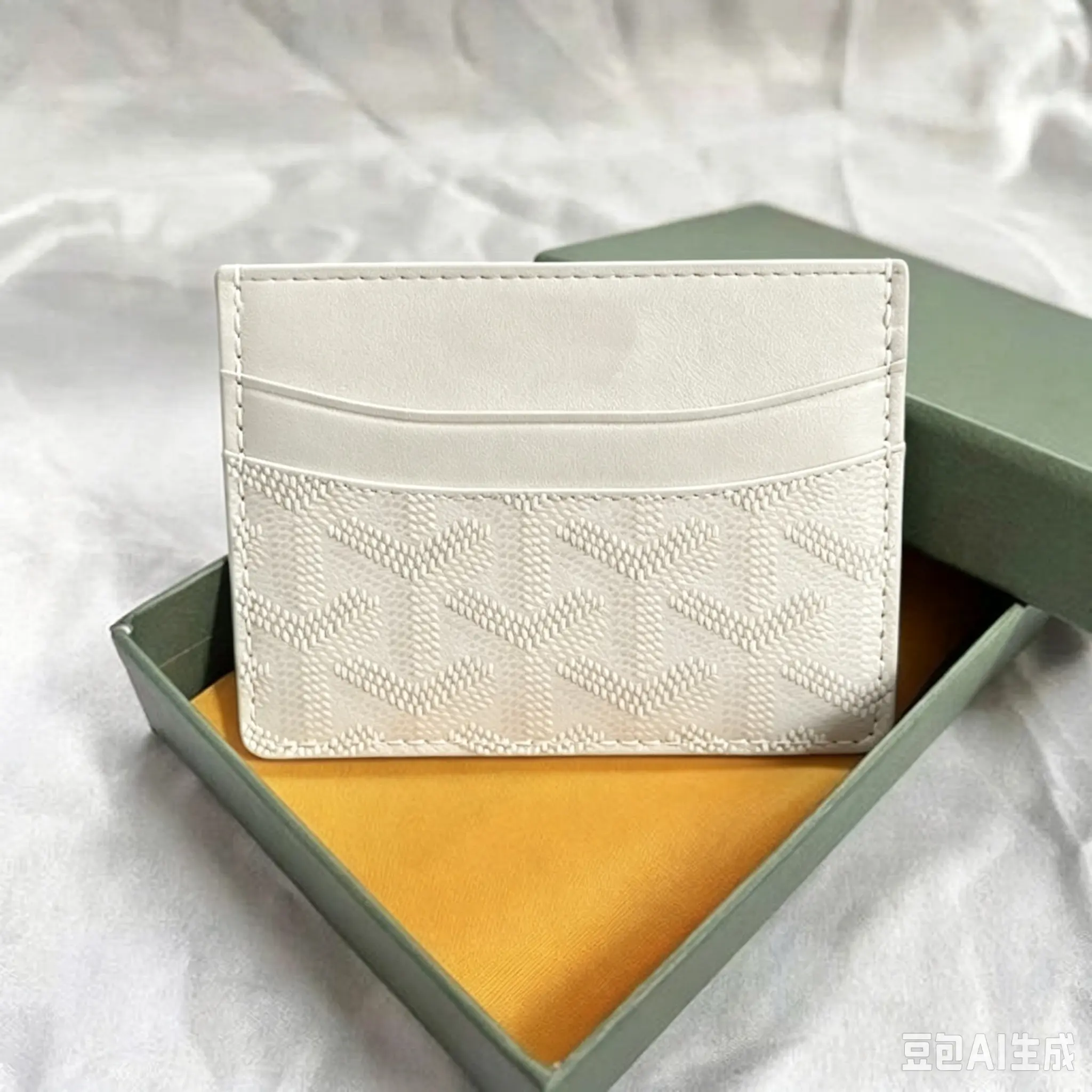 Slim Card Holder for Men Women, Vintage Geometric Print PU & Genuine Leather Card Wallet, Minimalist Credit Card Case for Daily Commute
