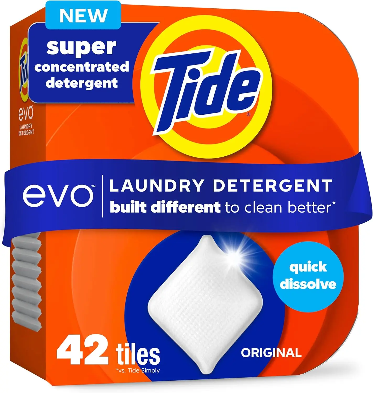 Tide evo Laundry Detergent, Original Scent, HE Compatible, Instant Dissolve Laundry Detergent Sheets, 42 Count