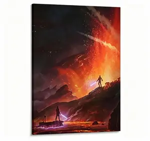 Wan Kenobi VS Anakin Poster Wall Art Canvas Prints Star Movie Wars Posters for Bedroom Wall Decoration Cotton Glossy Hand Stretched Ready-to-Hang USA Crafted modern painting living room poster cuadro Vintage Season