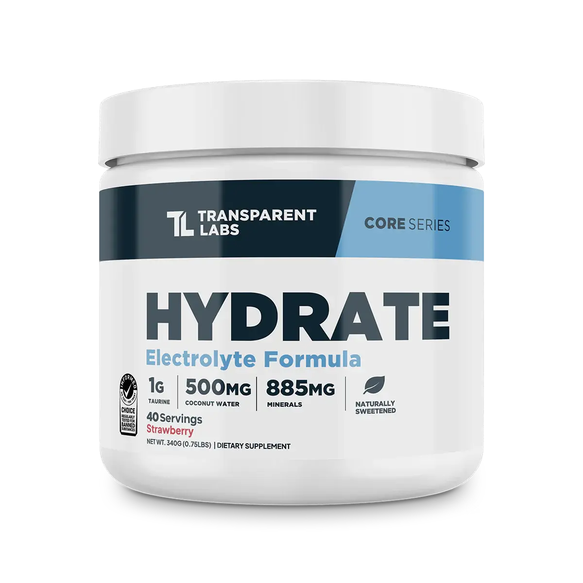 Transparent Labs Sugar-Free Electrolyte Powder - Magnesium-Rich Electrolyte Mix, Fitness Hydration Boost, Muscle Support, Daily Dietary Drink Supplement