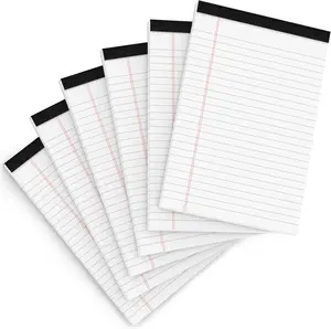 Legal Pads 5x8 Inch College Ruled Notepads 80 GSM Paper 30 Sheets 6 Pack for Office Use and Grocery Shopping Lists