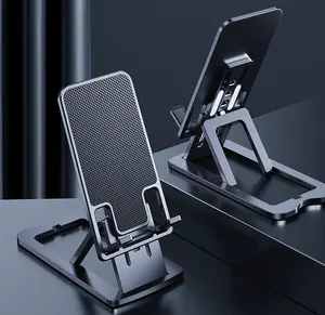 UNIQNOVA Slim Metal / ABS Foldable Phone Tablet Stand Holder Cradle Dock Accessories Folding Portable Adjustable Cellphone Smartphone Mount