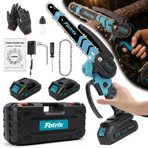 8-inch 2-in-1 cordless chainsaw and mini chainsaw, two 21V batteries, lightweight, for trees and wood, for pruning trees, tool set, suitable for women’s use outdoorfun