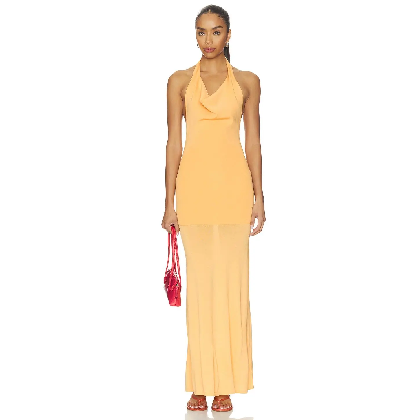 Lovers and Friends Jennis Halter Maxi Dress in Sunset Orange