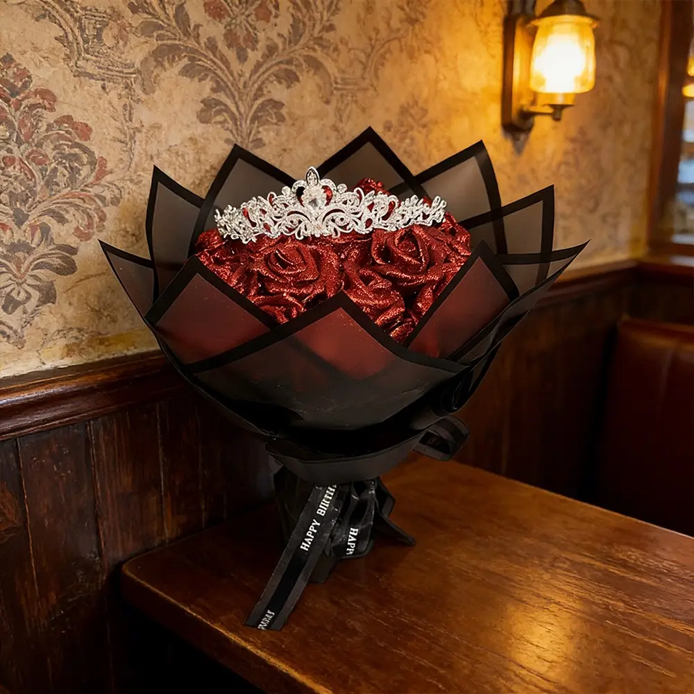 DIY 30 Pcs Glitter Roses Bouquet Set - Diy Fake Flowers - Decorative Flowers - Sparkle Wedding Flowers & Mother's Day Gift Ideas - Perfect for Anniversary Birthday Decor Party Centerpiece - Handmade Crafts for Adults