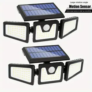 2 Pack LED Motion Sensor Solar Lights ,Outdoor IP65 Waterproof Security Lamp