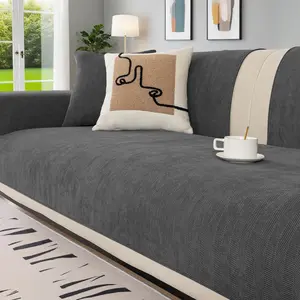 Shilucheng Velvet Chenille Sofa Cover - Friendly Furniture Protector Machine Washable & Non-Slip Stain-resistant Soft Couch Cover Perfect For Pets & Kids