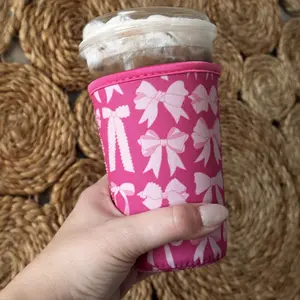 Iced Drink Sleeve - Pink Bow, Iced Coffee, Iced Matcha, Iced Tea