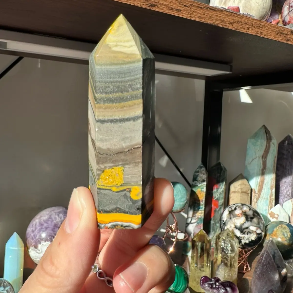 Bumblebee jasper crystal tower