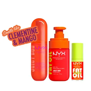 [NEW] Juicy Boo Ultimate Body Care Set, Shimmer Body Oil + Fat Oil Lip drip + Hair & Body Mist, 24H Hydration— NYX Professional Makeup