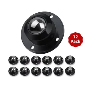 12 pcs Stainless steel Self Adhesive Caster Wheels, 360° Swivel Wheels for Furniture, 28 LBS Load Capacity Per Wheel