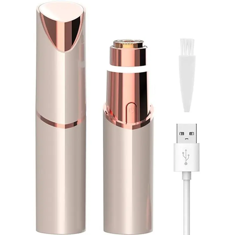 Women's Rechargeable 2-in-1 Eyebrow & Facial Hair Remover Tool, Painless Razor with LED Light for Lips & Body, Portable Precise Design for Daily Gentle Comfort, Pain Free Hair Removal Device for Abs