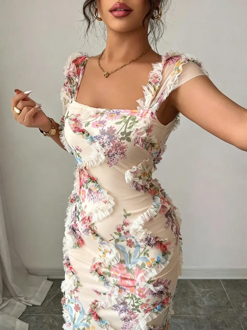 floral dress tight - TikTok Shop