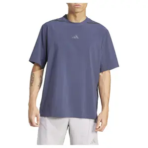 adidas Mens Workout Crew Neck Short Sleeve Athletic Training Casual Tops Casual - Blue