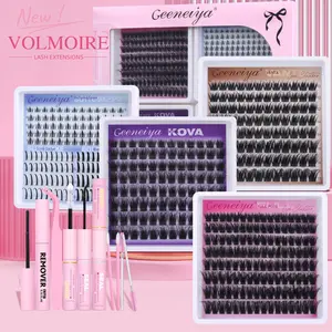 [Volmoire] Geeneiya 5 Styles Lash Clusters Kit, Volume/ Mega/ Full/ Bottom Eyelash Clusters Extensions with Everything You Need for Beginners and Proficient, DIY at Home Easily DealsForYouDays