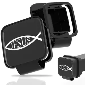 Jesus Fish Hitch Cover for 2 Inch Receivers - Trailer Hitch Cover Tube Plug Insert Cap, Compatible with Pickup, SUV, Jeep, Cars, Trucks, RV & More Exterior Accessories