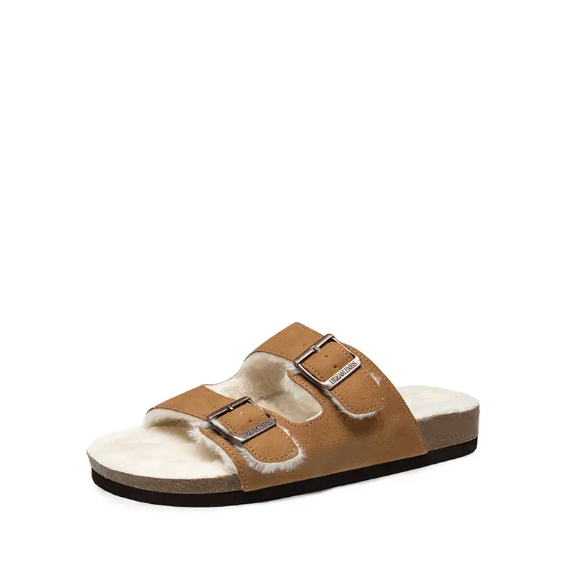 Dream Pairs Women's Classic Vegan Leather Slide Sandals, Double-Strap Slip-On Flats with Cushioned Footbed and Adjustable Buckles for Beach and Casual Wear, Beach Slides Sandals, Footwear, Double Strap Women's Flip Flops, Custom Fit Women's Flip Flops