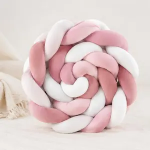 Baby Nursery Soft Braided Cushion – 2M Handwoven 3-Strand Floor Decor for Infant Room Use