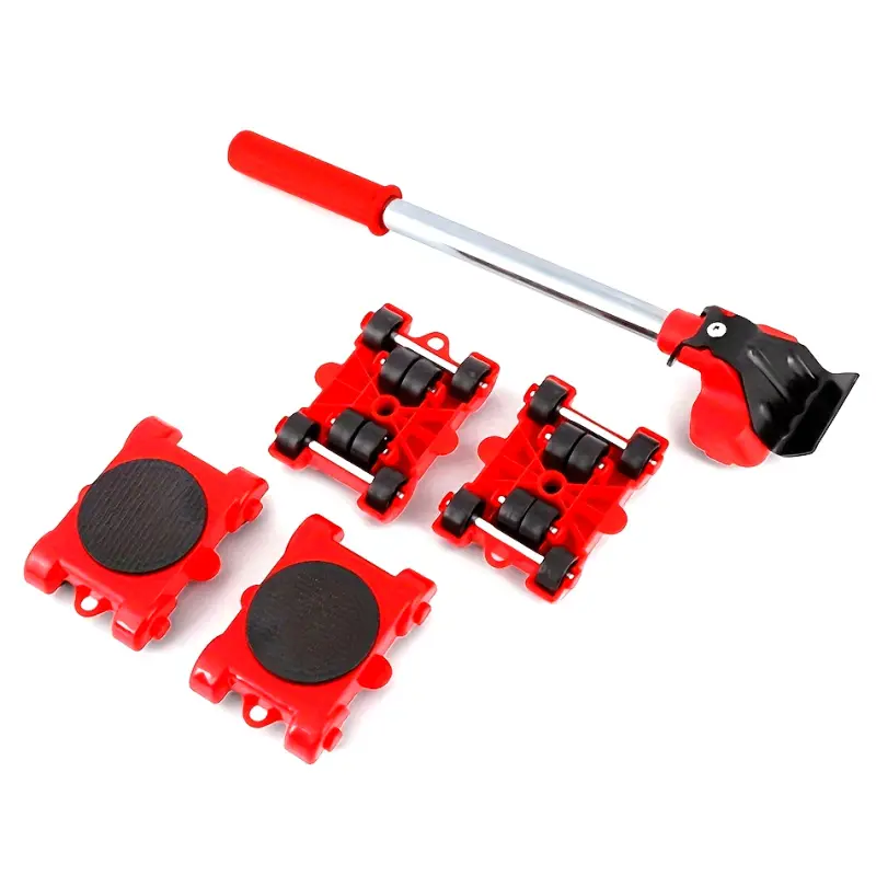 5pcs Heavy Duty Moving Set, Furniture Lift, Furniture Slide Kit, Furniture Moving Roller Tool, Heavy Duty Moving Tool, Pulley Base for Moving Large Items, Easy to Redesign and Rearrange Living Space Sofa
