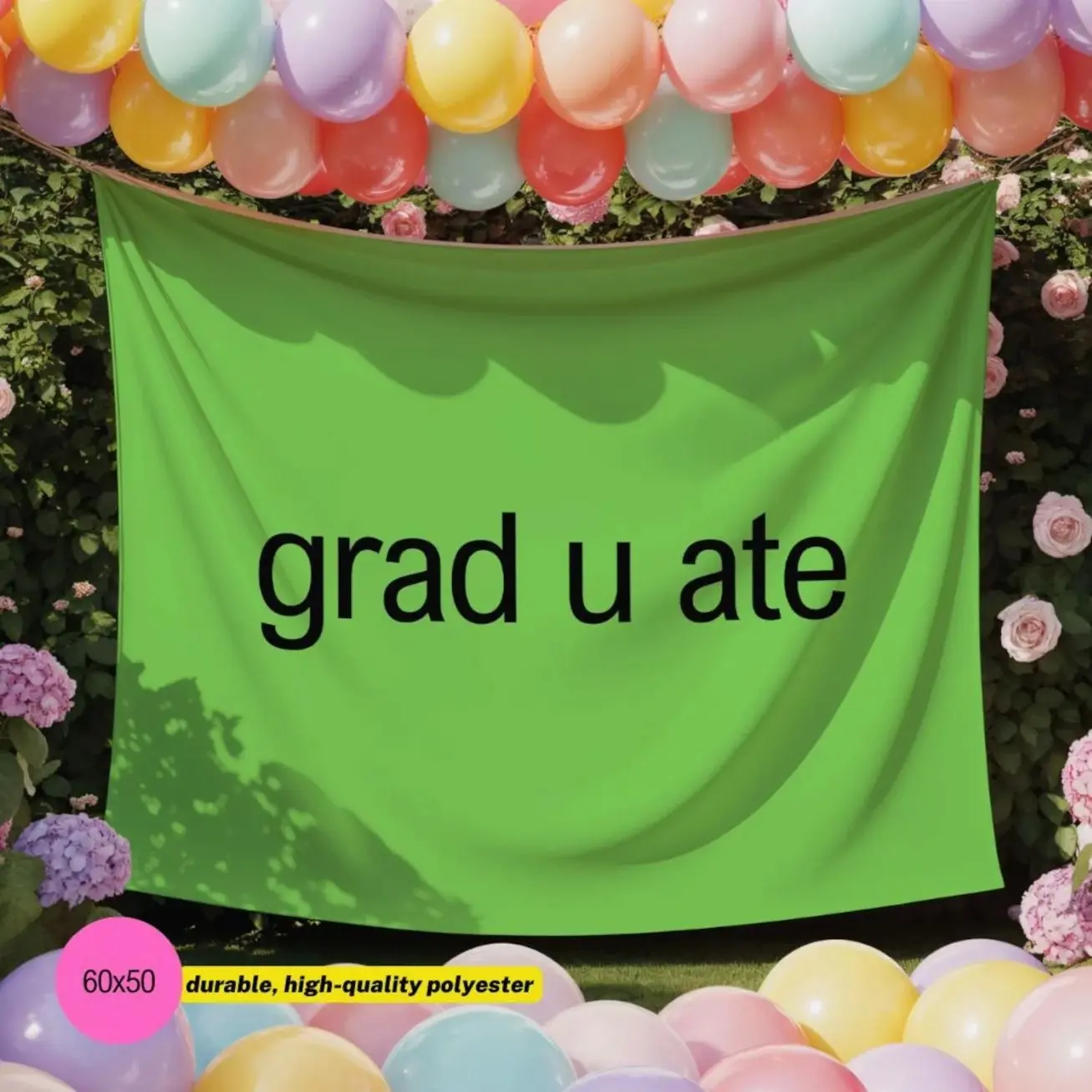 Grad U Ate Flag Tapestry, Funny Graduation Banner, Gay Hanging CongBRATulation Sign, Brainrot 2026 Senior Grad, Graduation Party Yard Sign