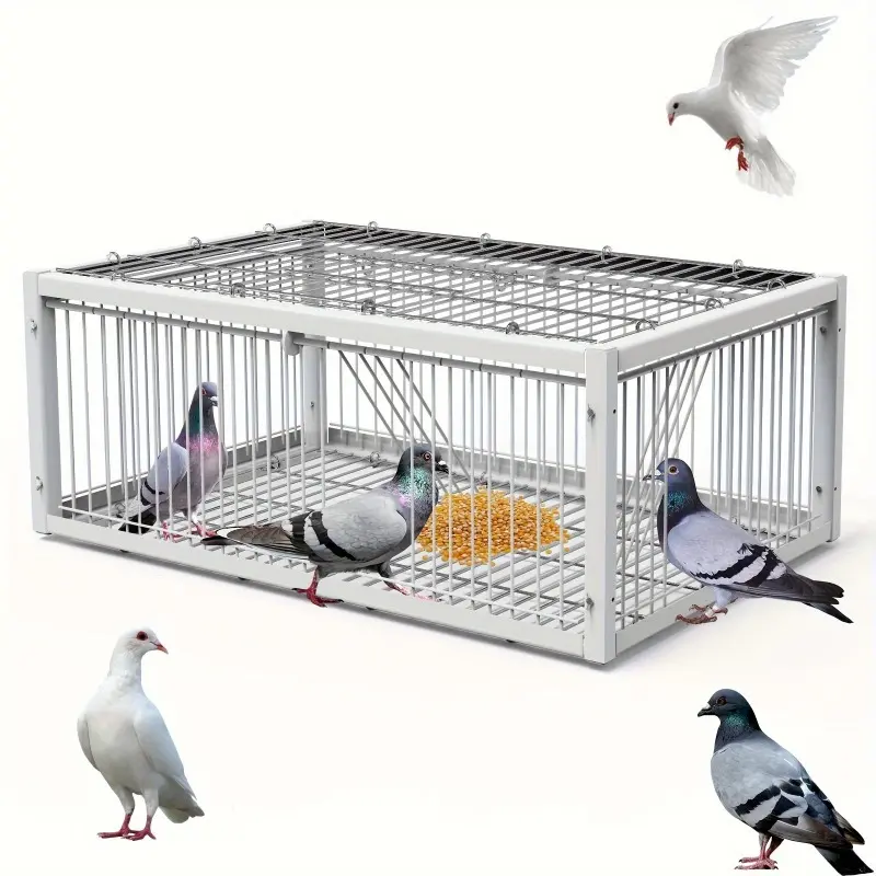 Portable outdoor home roof only can not enter the pigeon cage active door bump pigeon automatic door into the pigeon artifact Metal Bird Cage Durable Iron Cage Bird Supplies Birdcages