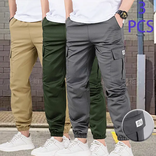 Spring And Autumn Style Men'S Three-Piece Set Multi-Color Workwear Jogger Pants Casual Beige pantalones para hombre pants for men cargo pants for men Stylish Menswear