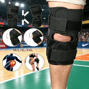 Hinged Knee Brace with Compression Sleeve, Patella Stabilizer & Joint Support for Sports, Adjustable XL