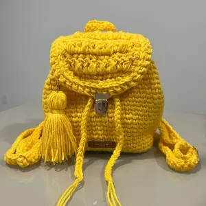 Yellow crochet handbag hand made