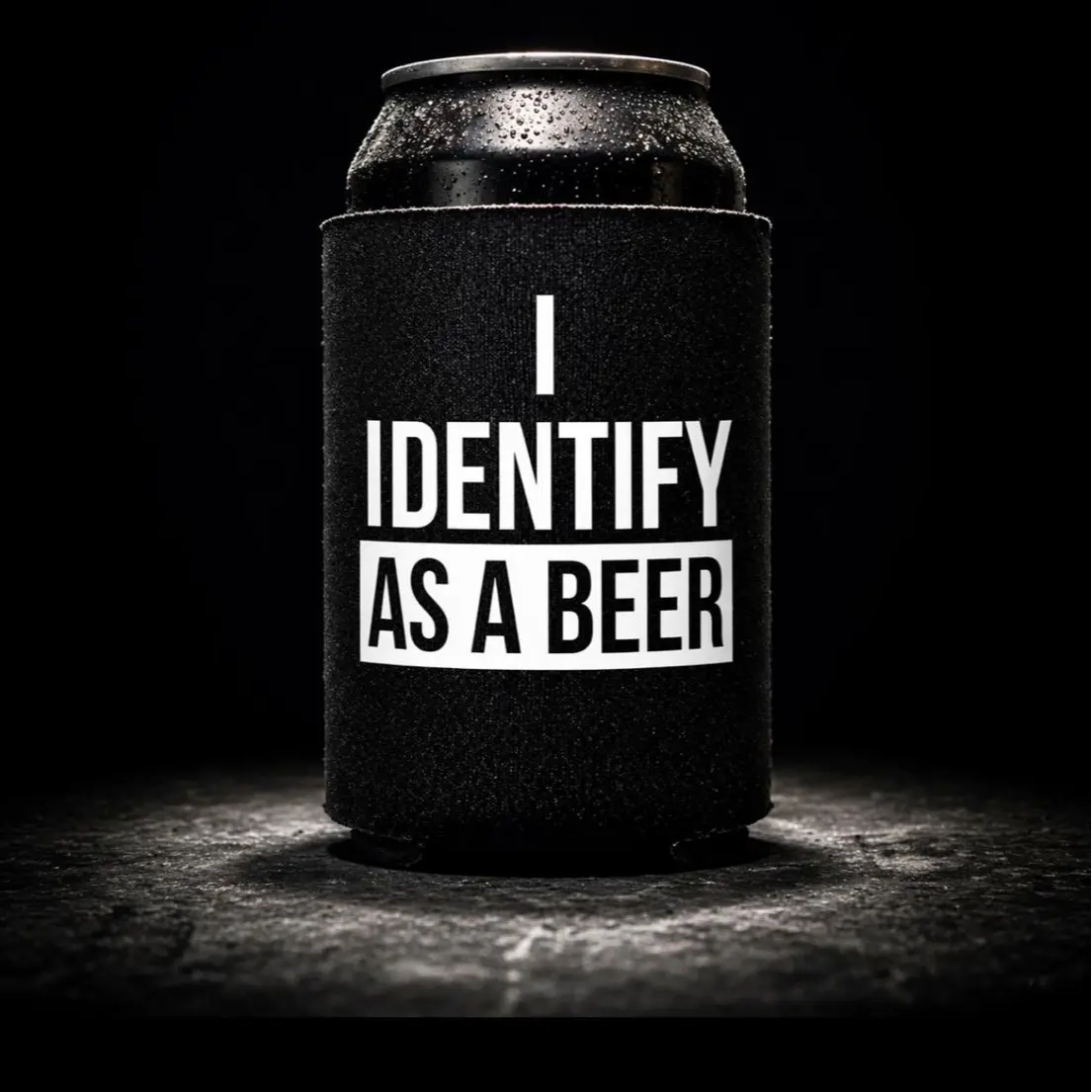 I Identify As A Water Beer Can Cooler Beer sleeve Drinkware