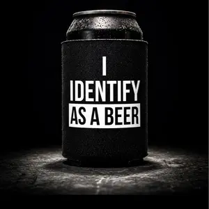 I Identify As A Water Beer Can Cooler Beer sleeve Drinkware