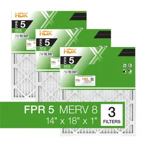 14 in. x 18 in. x 1 in. Standard Pleated Furnace Air Filter FPR 5, MERV 8 (1/3-Pack)