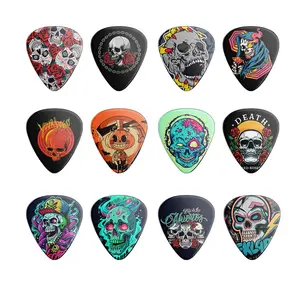 12-Piece Colorful Guitar Picks Set, Punk Style Unique Designs, Dual-Sided Printing Ukulele Picks, Music Lovers Gift Accessory