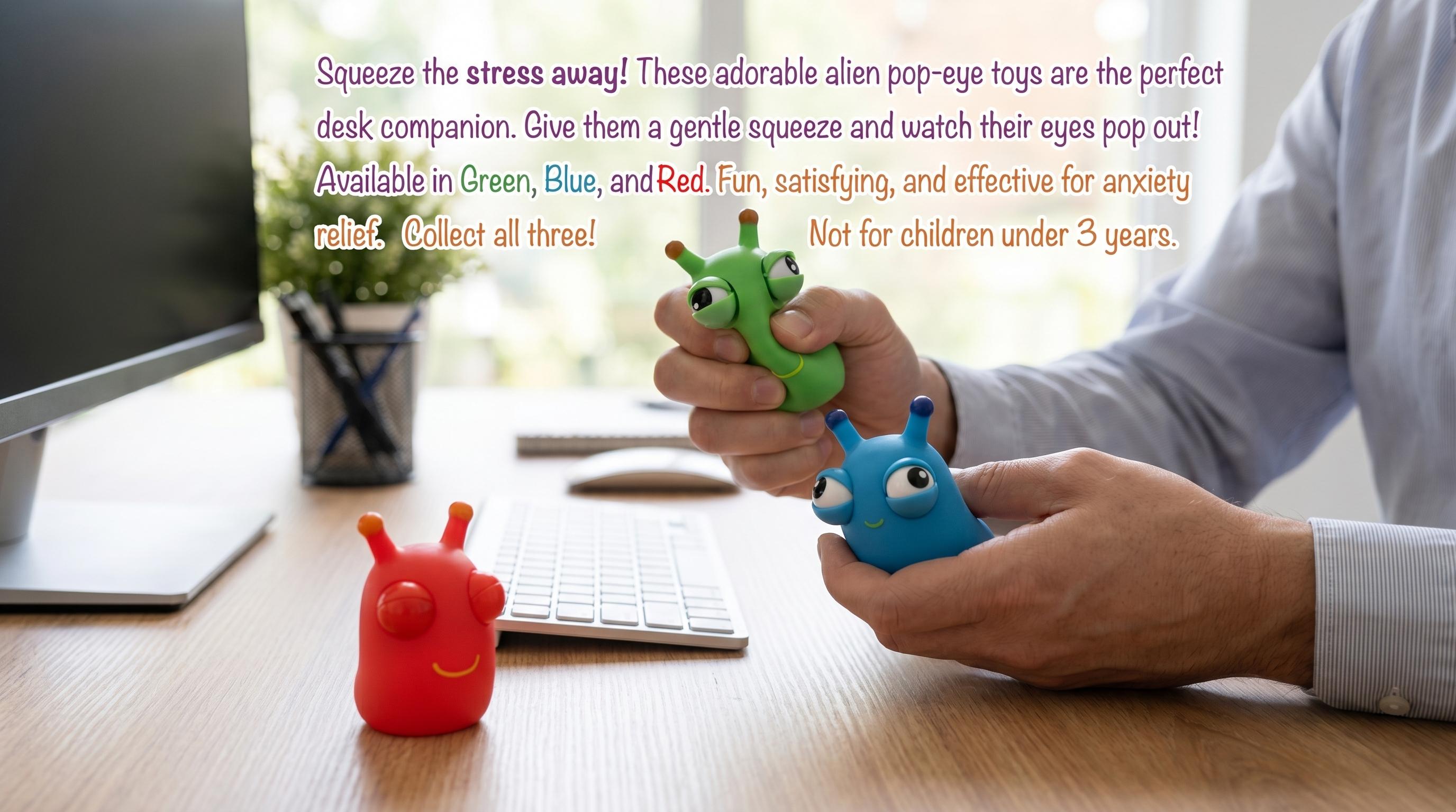 Blind box random style soft funny pop-up grass bug squeeze stress relief toy Bouncing eye bug squeeze stress relief fun toy Adult and children gifts outdoor fun