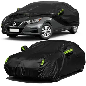 Waterproof Car Cover All Weather UV Protection Outdoor Indoor Full Car Cover for Sedan SUV Rain Snow Wind Dust Resistant Universal Fit with Reflective Strip