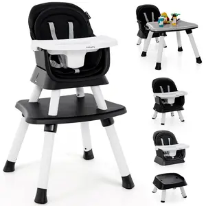 Baby High Chair, Convertible Highchair for Babies & Toddlers | Booster Seat | Table and Chair Set | Infant Feeding Chair with Safety Harness, Removable Tray,Christmas Festival Gift Black Friday Cyber Monday