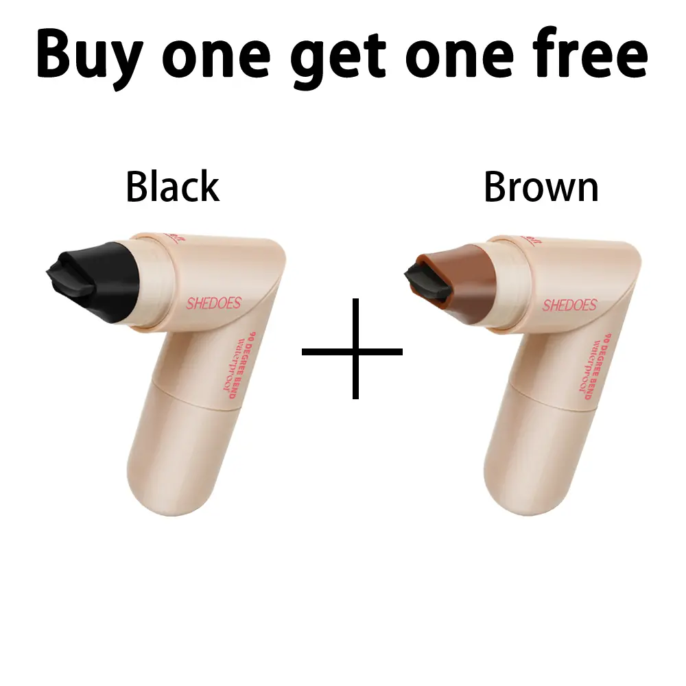 2-in-1 Double Ended Rotating Winged Eyeliner Stamp Pen - Innovative Eyeliner Stamp, Smudge Proof, Long Lasting, Waterproof, Quick Dry, Precise Tip, Natural Black & Light Brown, Lipliner, Lash Serum, Flawless Oil-Free Beauty Cosmetic for Busy Days