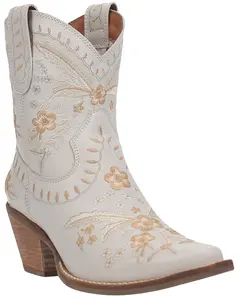Dingo Women's Women'S Primrose Western Booties Snip Toe - Di748-White