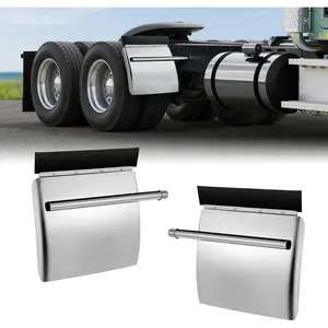 24'' x 24'' Stainless Steel Quarter Fender for Semi Truck Freightliner Volvo VNL Set