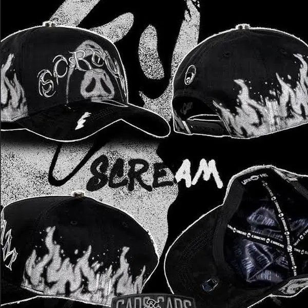 Snapback Hat - Black Flame Design, Adjustable Fit, High-Quality Cotton, Urban Style Cap for Men and Women