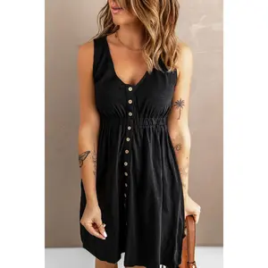 Sleeveless Button Down Mini Magic Dress