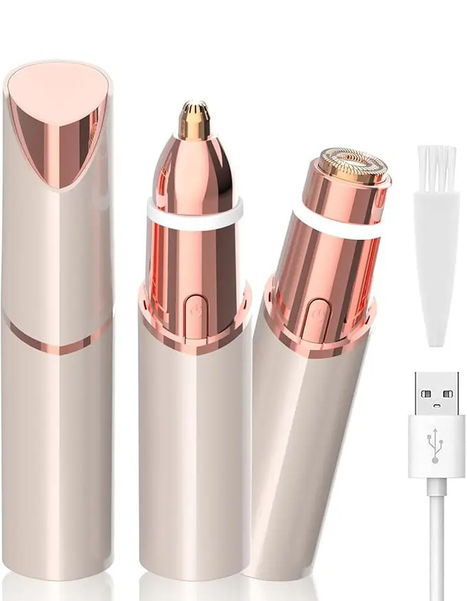 2-in-1 Face & Eyebrow Trimmer, Electric Eyebrow Trimmer, USB Rechargeable, Pain-Free Precision Shaving, Facial Hair Care Tool, Women's Electric Shaver, Eyebrow Trimmer eyebrow-facial remover woman