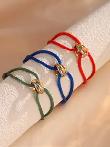 Stainless Steel Knot Design Bangle, Fashionable Minimalist Matching Blue Bracelet for Women & Men, Trendy All-match & Exquisite Jewelry for Birthday Gift, Stainless Steel Bracelets