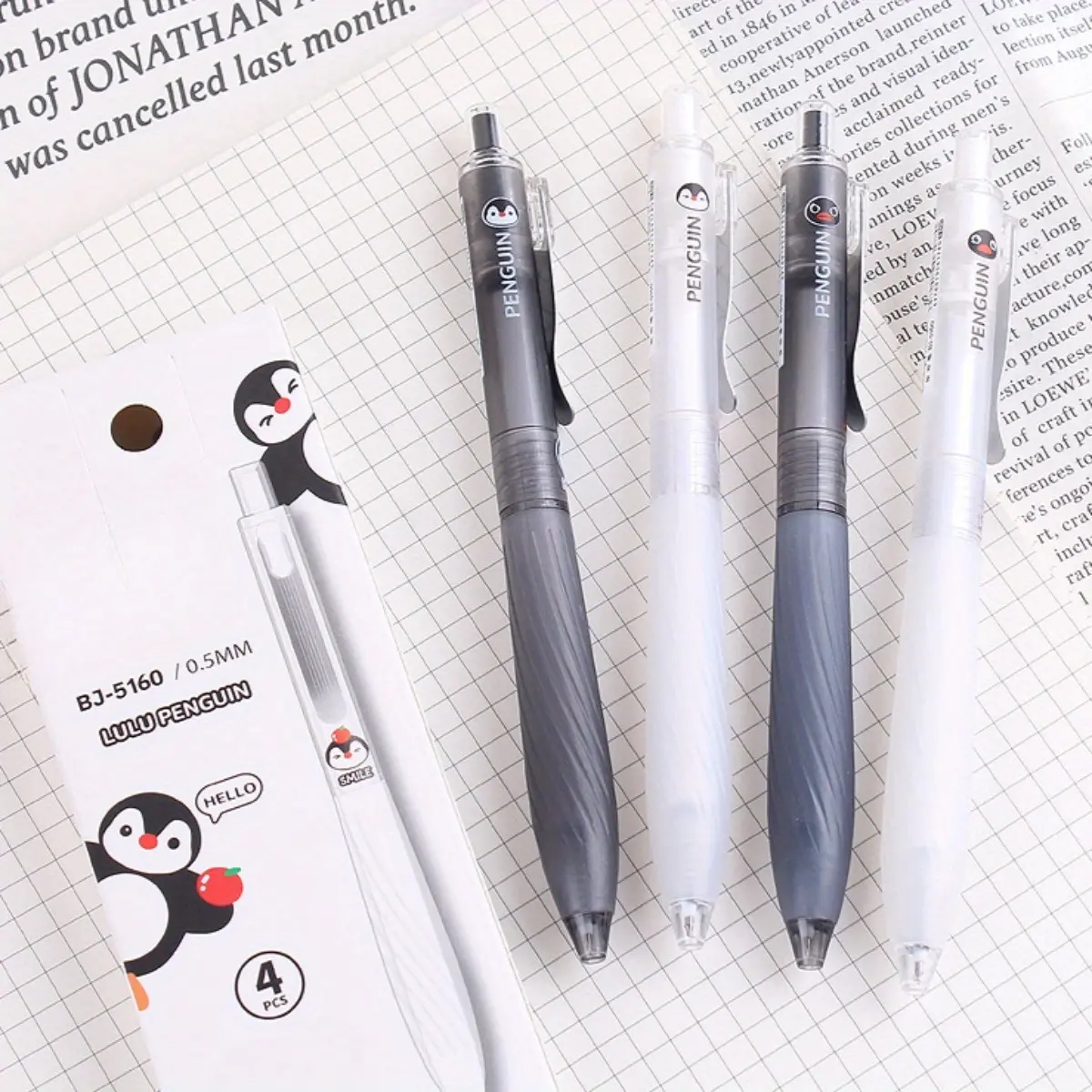 4/8Pcs gel oily pen with metal clip, Press Gel Pen, 0.3mm fine tip, Fine Point Pens, smooth writing, durable and comfortable, suitable for office and study use, Gel pen set, College Student Pen