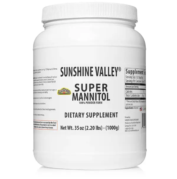 Sunshine Valley Super Mannitol Powder 35 oz Osmotic Diuretic Dietary Supplement for Fitness & Natural Healthcare