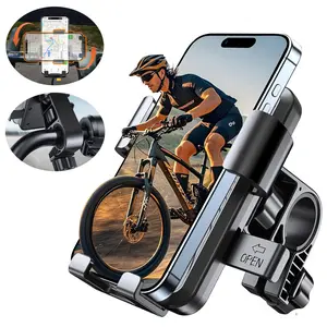 Motorcycle Phone Holder Mount-Bike Phone Secure Handlebar Holder, Universal Bicycle Phone Mount for iPhone 15 Pro Max/Plus, 14 Pro Max, S9, S10 and More 4.7-7.2" Smartphones