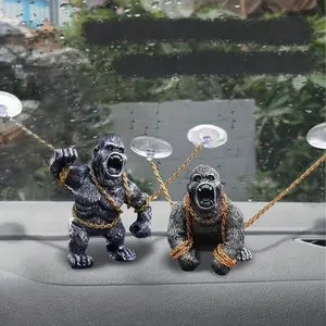 [Fun Vitality Space Decorations] Gorilla Personalized Car Decorations: Add a uch of Mythical Charm  Your Vehicle with These ABS Resin Figurines.Suitable for Fish Tanks And Household Aquariums, Enhance Your Space with Fun And Vitality.-G